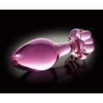 ICICLES - SZKLANY KOREK ANALNY Z ZATYCZKĄ W KSZTAŁCIE KWIATU