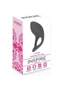 INSPIRE - PIERŚCIEŃ NA PENISA LOGAN ZE STYMULATOREM ŁECHTACZKI CZARNY
