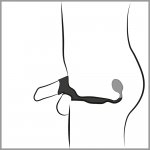 REBEL - PIERŚCIEŃ NA JĄDRA I PENISA Z WTYCZKĄ WIBRO-ANALNĄ CZARNY