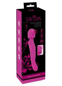 JAVIDA - 2IN1 3 FUNKCYJNY WIBRATOR SSANIE MASAŻ I WIBRACJE RÓŻOWY 27 CM