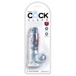 KING COCK CLEAR - REALISTYCZNE PRZEZROCZYSTE DILDO Z JĄDRAMI 13CM