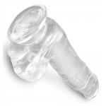 KING COCK CLEAR - REALISTYCZNE PRZEZROCZYSTE DILDO Z JĄDRAMI 15CM