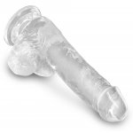 KING COCK CLEAR - REALISTYCZNE PRZEZROCZYSTE DILDO Z JĄDRAMI 15CM