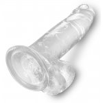 KING COCK CLEAR - REALISTYCZNE PRZEZROCZYSTE DILDO Z JĄDRAMI 18CM