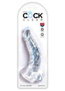 KING COCK CLEAR - REALISTYCZNE PRZEZROCZYSTE DILDO Z JĄDRAMI 19CM