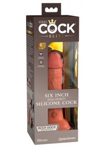 KING COCK ELITE - REALISTYCZNE DILDO Z PODWÓJNEGO SILIKONU CIEMNA SKÓRA 15 CM