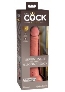KING COCK ELITE - REALISTYCZNE DILDO Z PODWÓJNEGO SILIKONU CIELISTE 18 CM