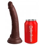 KING COCK ELITE - REALISTYCZNE DILDO Z PODWÓJNEGO SILIKONU BRĄZOWE 18 CM