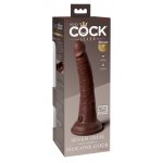 KING COCK ELITE - REALISTYCZNE DILDO Z PODWÓJNEGO SILIKONU BRĄZOWE 18 CM