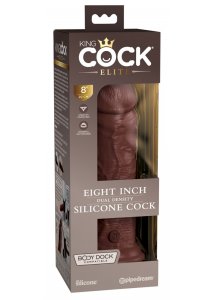 KING COCK ELITE - REALISTYCZNE DILDO Z PODWÓJNEGO SILIKONU BRĄZOWE 20 CM