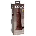 KING COCK ELITE - REALISTYCZNE DILDO Z PODWÓJNEGO SILIKONU BRĄZOWE 20 CM
