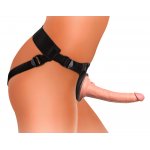 KING COCK ELITE - UPRZĄŻ STRAP-ON Z WIBRATOREM 18 CM + PIERŚCIEŃ EREKCYJNY