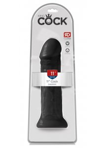 KING COCK - REALISTYCZNE NATURALNE DILDO CZARNE 28 CM