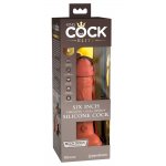 KING COCK ELITE - WIBRATOR NATURALNY Z PODWÓJNEGO SILIKONU CIEMNA SKÓRA 15 CM