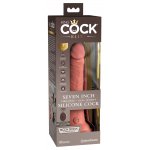 KING COCK ELITE - WIBRATOR NATURALNY Z PODWÓJNEGO SILIKONU CIELISTY 18 CM