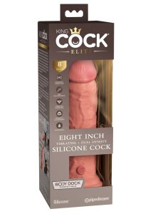 KING COCK ELITE - WIBRATOR NATURALNY Z PODWÓJNEGO SILIKONU CIELISTY 20 CM