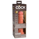 KING COCK ELITE - WIBRATOR NATURALNY Z PODWÓJNEGO SILIKONU JASNY BRĄZ 20 CM