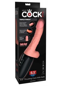 KING COCK PLUS - REALISTYCZNY WIBRATOR Z JĄDRAMI OGRZEWANY 17CM