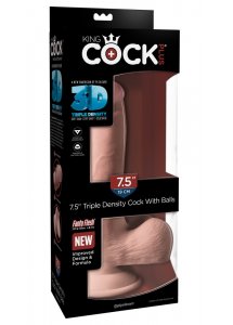 KING COCK PLUS - REALISTYCZNE DILDO Z JĄDRAMI 19CM