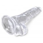 KING COCK CLEAR - REALISTYCZNE PRZEZROCZYSTE DILDO Z JĄDRAMI 10CM