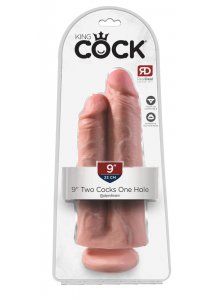 KING COCK - REALISTYCZNE PODWÓJNE DILDO Z PRZYSSAWKĄ 23 CM
