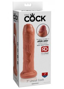 KING COCK - REALISTYCZNE DILDO Z RUCHOMYM NAPLETKIEM CIELISTY 18 CM