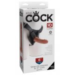 KING COCK - REALISTYCZNE DILDO Z NAPLETKIEM CIELISTE STRAP-ON 18 CM