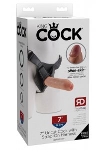 KING COCK - REALISTYCZNE DILDO Z NAPLETKIEM STRAP-ON 18 CM