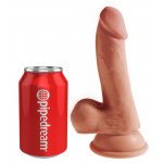 KING COCK - REALISTYCZNE DILDO TRIPLE DENSITY COCK Z JĄDRAMI BRĄZOWE 17 CM