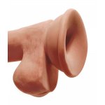 KING COCK - REALISTYCZNE DILDO TRIPLE DENSITY COCK Z JĄDRAMI BRĄZOWE 17 CM