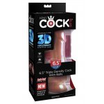 KING COCK - REALISTYCZNE DILDO TRIPLE DENSITY COCK Z JĄDRAMI BRĄZOWE 17 CM