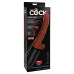 KING COCK - REALISTYCZNY WIBRATOR Z JĄDRAMI BRĄZOWY 19 CM