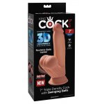 KING COCK - REALISTYCZNE DILDO TRIPLE DENSITY COCK Z RUCHOMYMI JĄDRAMI 18 CM