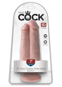 KING COCK - REALISTYCZNE PODWÓJNE DILDO Z PRZYSSAWKĄ 20 CM