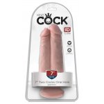 KING COCK - REALISTYCZNE PODWÓJNE DILDO Z PRZYSSAWKĄ 20 CM