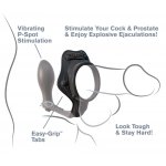 PIERŚCIEŃ EREKCYJNY Z WTYCZKĄ ANALNĄ CZARNY