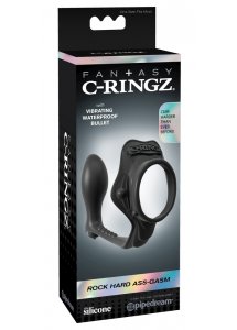 PIERŚCIEŃ EREKCYJNY Z WTYCZKĄ ANALNĄ CZARNY