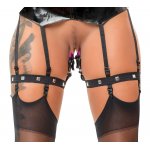 PAS DO POŃCZOCH Z ZACISKAMI NA WARGI SROMOWE/SUSPENDER BELT WITH CLAMPS