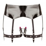 PAS DO POŃCZOCH Z ZACISKAMI NA WARGI SROMOWE/SUSPENDER BELT WITH CLAMPS