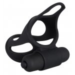 PIERŚCIEŃ EREKCYJNY ZE STYMULATOREM ŁECHTACZKI-BLACK VELVETS