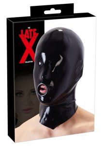 LATE X - CZARNA ZAMKNIĘTA MASKA Z PIERŚCIENIEM W USTACH