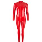 LATE X - SEKSOWNY CZERWONY KOMBINEZON ROZPINANY Z LATEKSU 