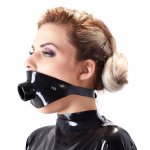 LATE X - CZARNA MASKA KNEBELKOWA Z RURĄ 