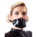 LATE X - CZARNA MASKA KNEBELKOWA Z RURĄ 