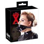 LATE X - CZARNA MASKA KNEBELKOWA Z RURĄ 