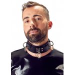 LATE X - LATEKSOWA OBROŻA NA SZYJĘ Z PIERŚCIENIAMI CZARNA