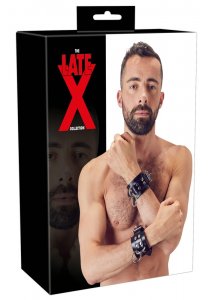 LATE X - CZARNE GUMOWE KAJDANKI Z LATEKSU