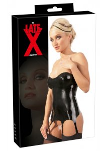 LATE X - SEKSOWNY LATEKSOWY GORSET NA SZELKACH DO POŃCZOCH