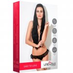 LE FRIVOLE 04329 - ZMYSŁOWE CZARNE STRINGI Z FALBANKAMI