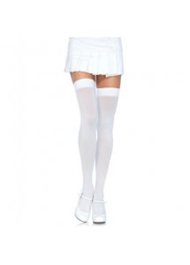 LEG AVENUE - BIAŁE KLASYCZNE NYLONOWE POŃCZOCHY ONE SIZE